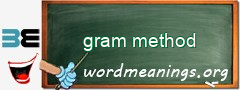 WordMeaning blackboard for gram method
